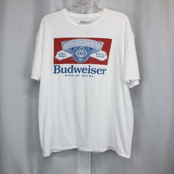 Budweiser Men's Size XL White Logo Graphic T-shirt Dad Beer Father's Day - Picture 1 of 5